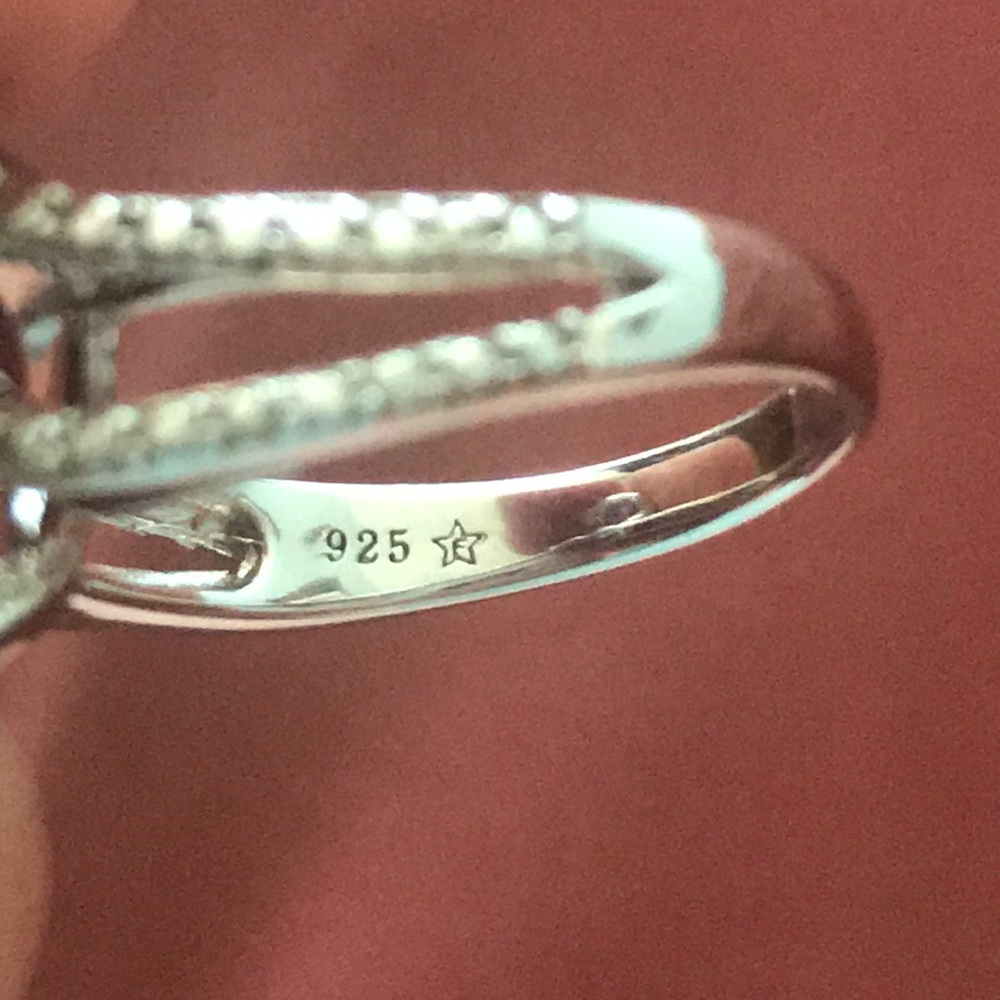 Sterling Silver (925) Heart Cocktail Ring-Size 7.5 - Picture 2 of 4
